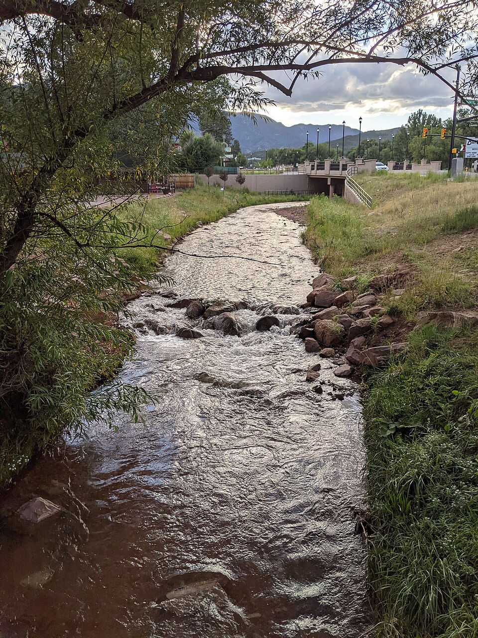Fountain Creek above Manitou Ave at Manitou Springs, Colorado
