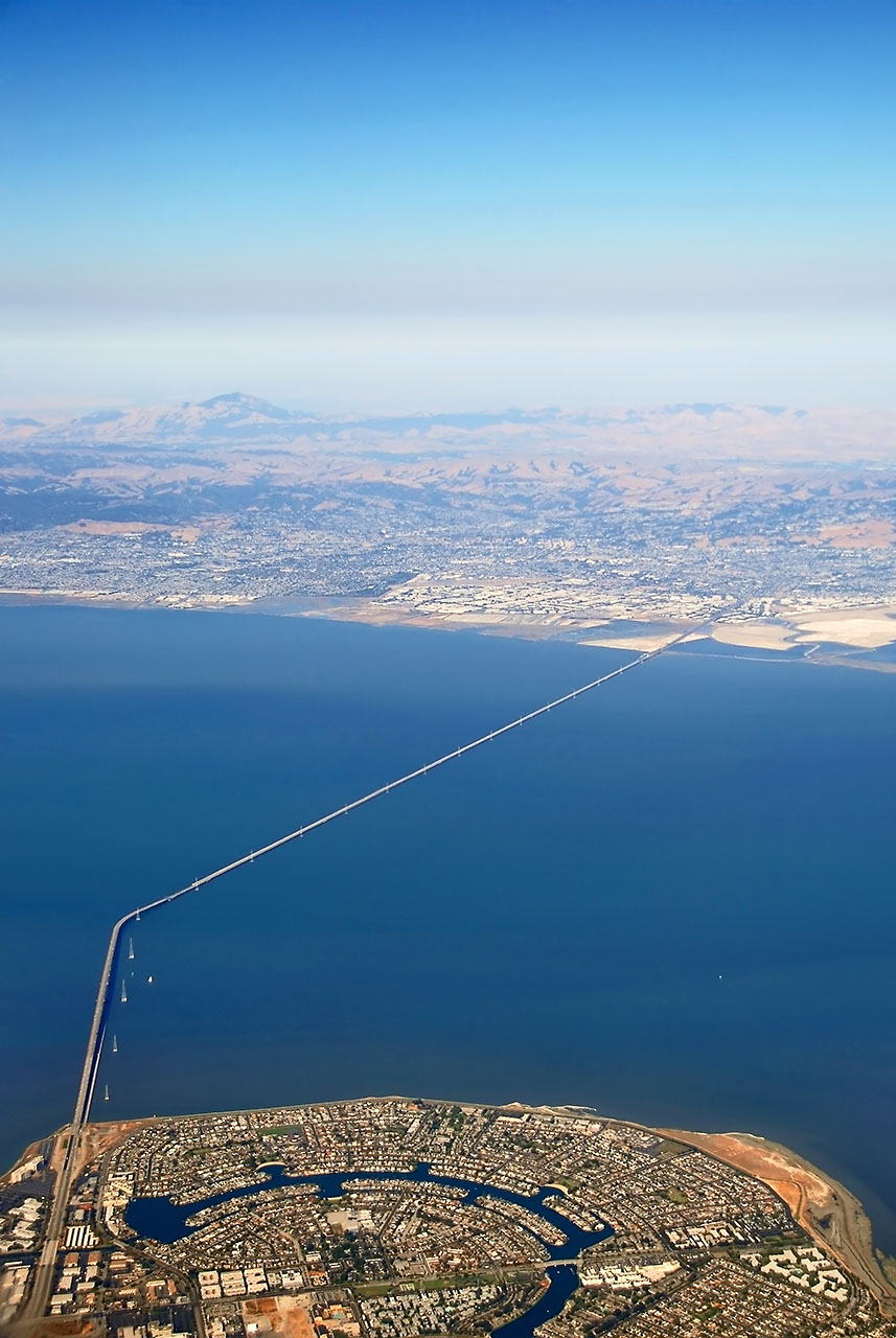 Sf Bay A San Mateo Bridge near Foster City, California