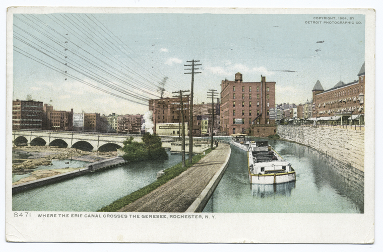 Erie(barge)canal(w of Genesee River)at Rochester, New York