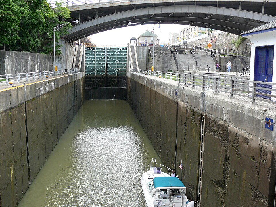 Erie (Barge) C above Halls Waste Weir at Lockport, New York